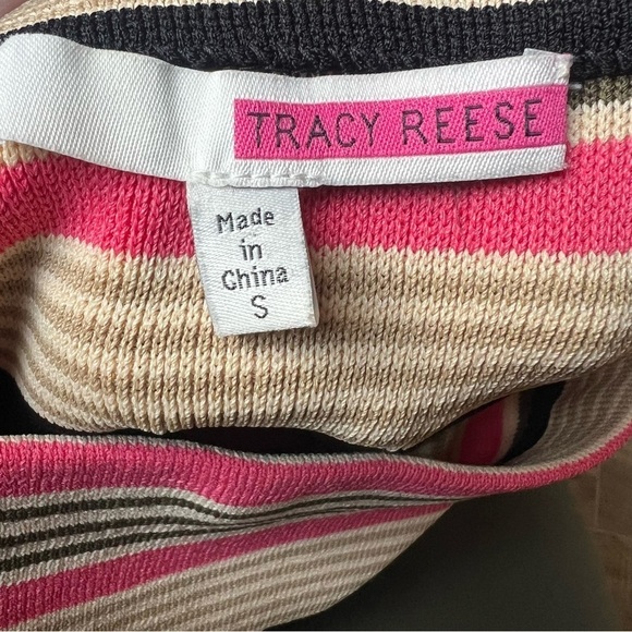 Tracy Reese Multicolored Slim Striped Pull On Pencil Skirt Zippered Slit, Small - Picture 6 of 12